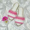 دمپایی تخت شیک مکرامه مدل Boho برای خانم‌ها مدل Flower