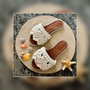 دمپایی‌های شیک زنانه مدل Macrame Boho مدل Sadaf