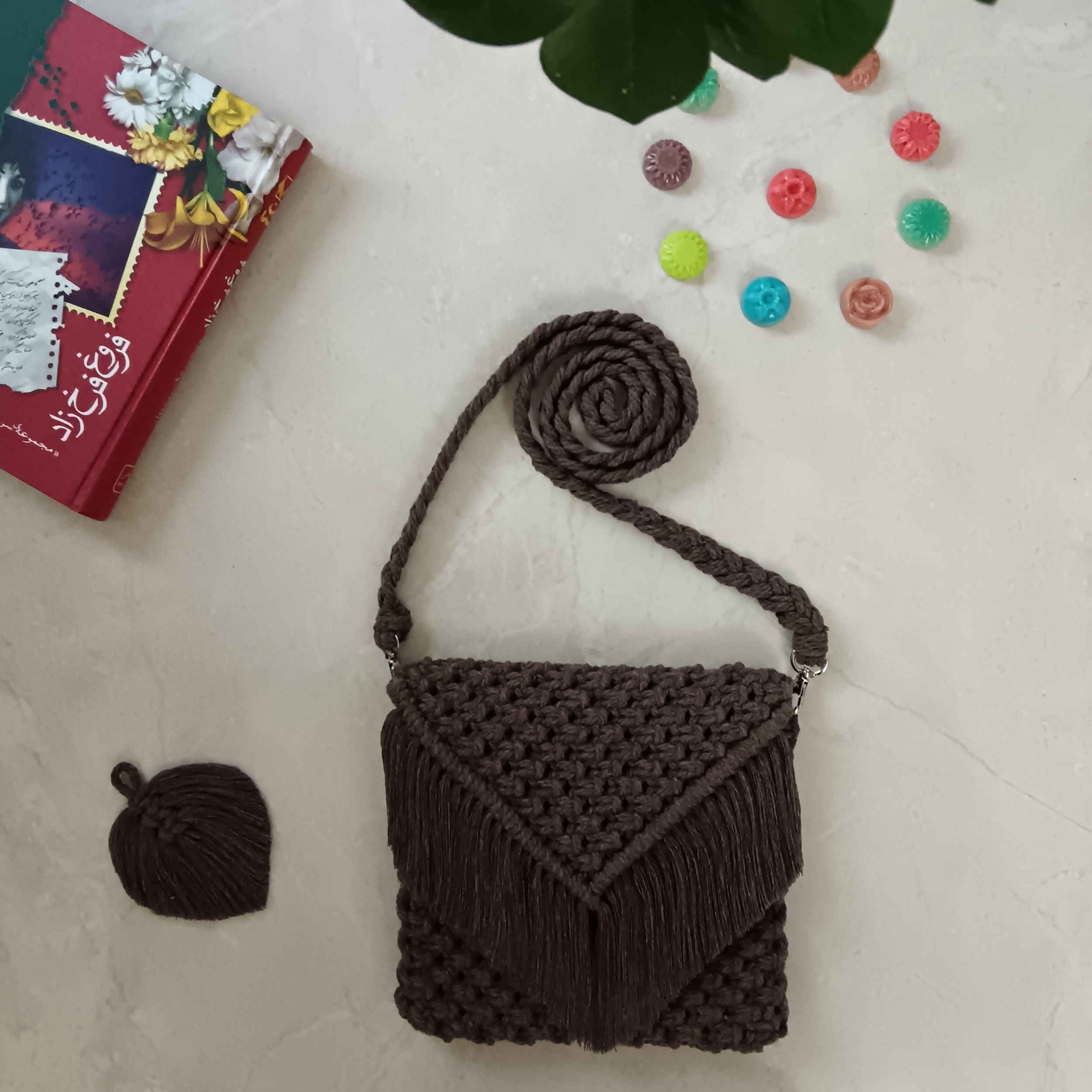 کیف مکرومه طرح دار زنانه مدل Boho دستبافت