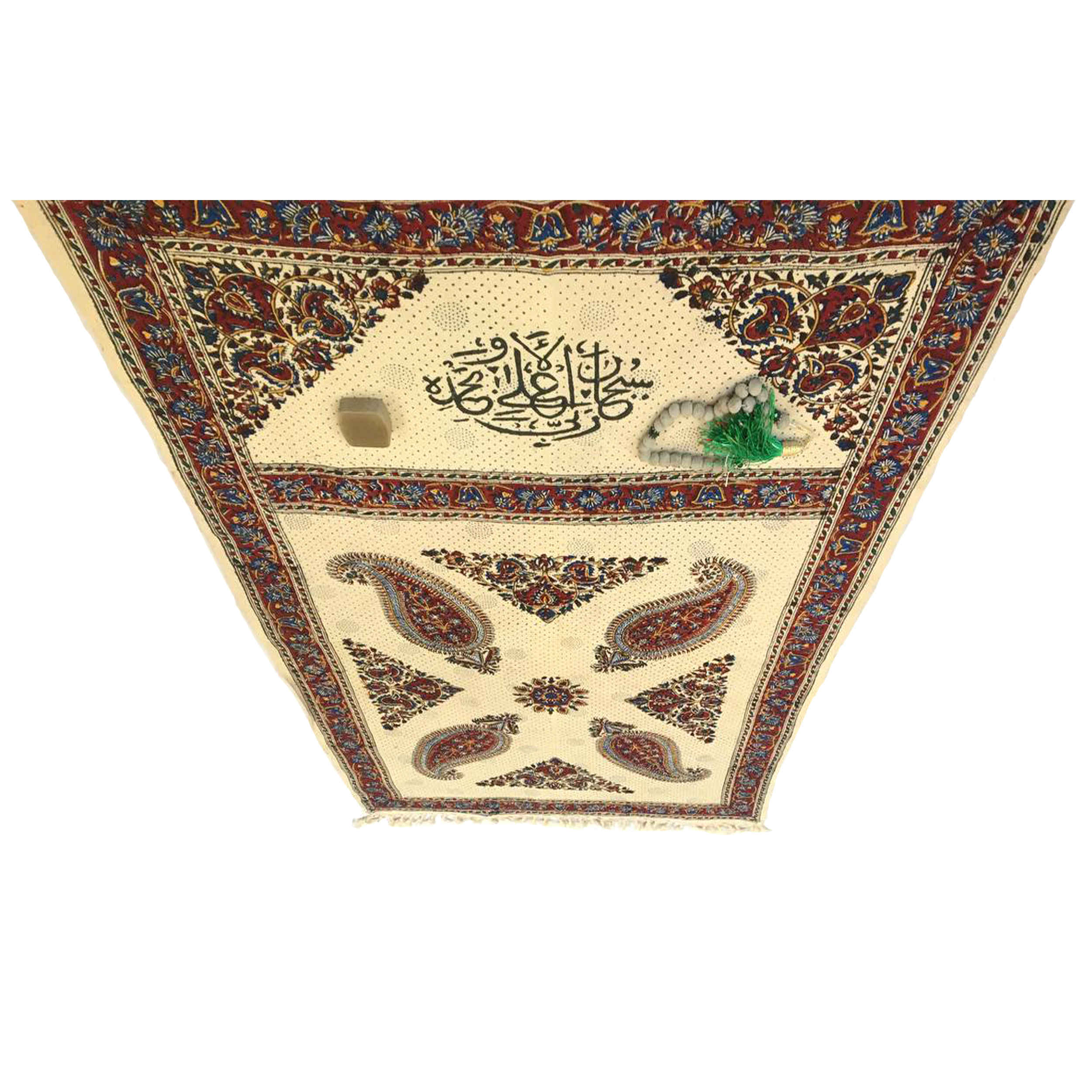 چاپ بلوک فارسی کلامکاری سجاده نماز با طرح بوته پیزلی