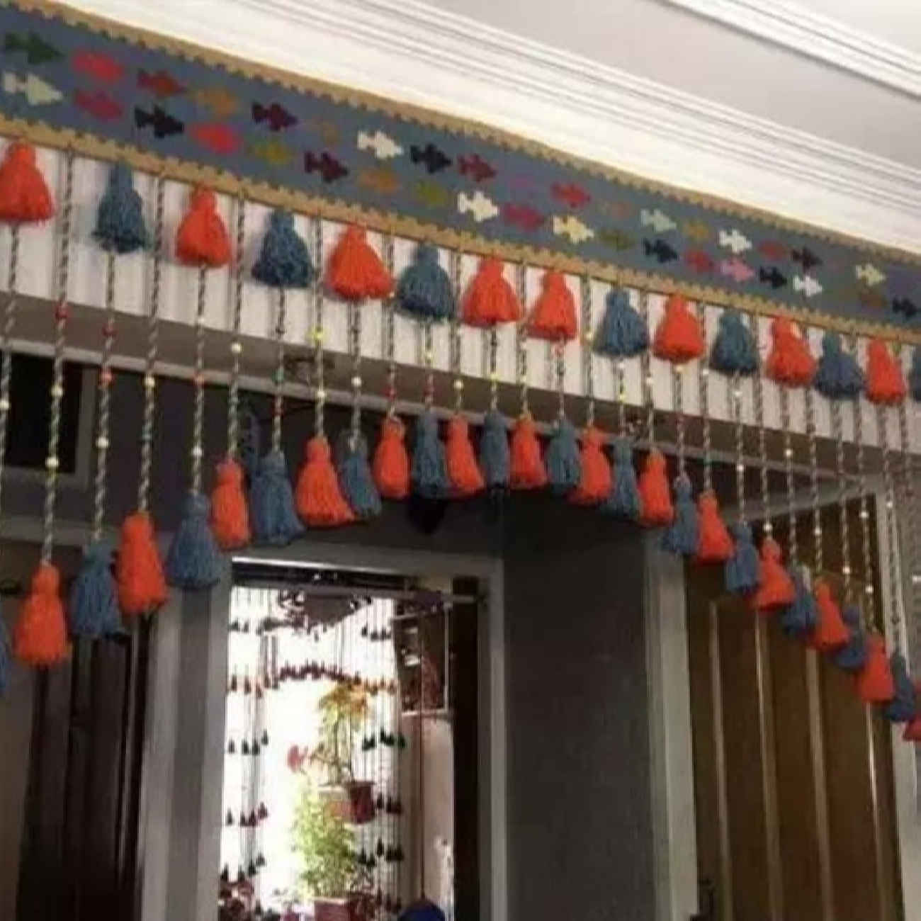 دیوارکوب منگولهدار ایرانی طرح گلیم سنتی مدل مهر