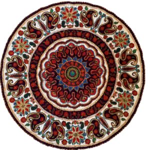 رومیزی پته ایرانی در هنر گلدوزی کرمان، بته جقه دستباف