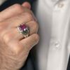 انگشتر نقره یاقوت سرخ طبیعی ایرانی Elegance برای آقایان، دست‌ساز