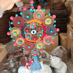 حرز دیواری سنتی ایرانی چشم زخم مدل دایره‌ای بزرگ دست‌ساز
