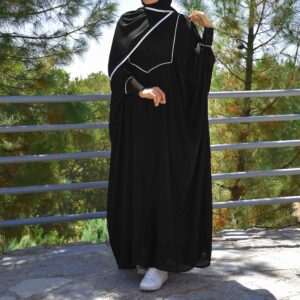 عبای گشاد و شیک برای زنان مسلمان با پارچه کرپ مشکی