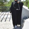 عبای گشاد و شیک برای زنان مسلمان با پارچه کرپ مشکی