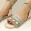 صندل زنانه مکرامه مدل Sling Back دست‌ساز سکه‌ای