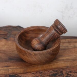 ست هاون و دسته چوبی خردکن برای پخت و پز ساخته شده از چوب طبیعی