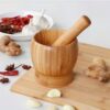 ست هاون و دسته هاون چوبی از جنس چوب بامبوی طبیعی