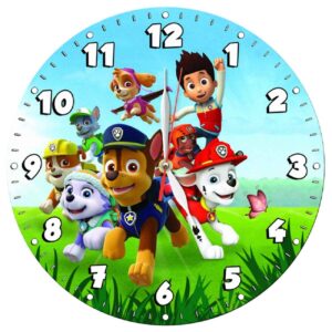 ساعت دیواری چوبی اتاق کودک طرح سگ نگهبان PAW Patrol