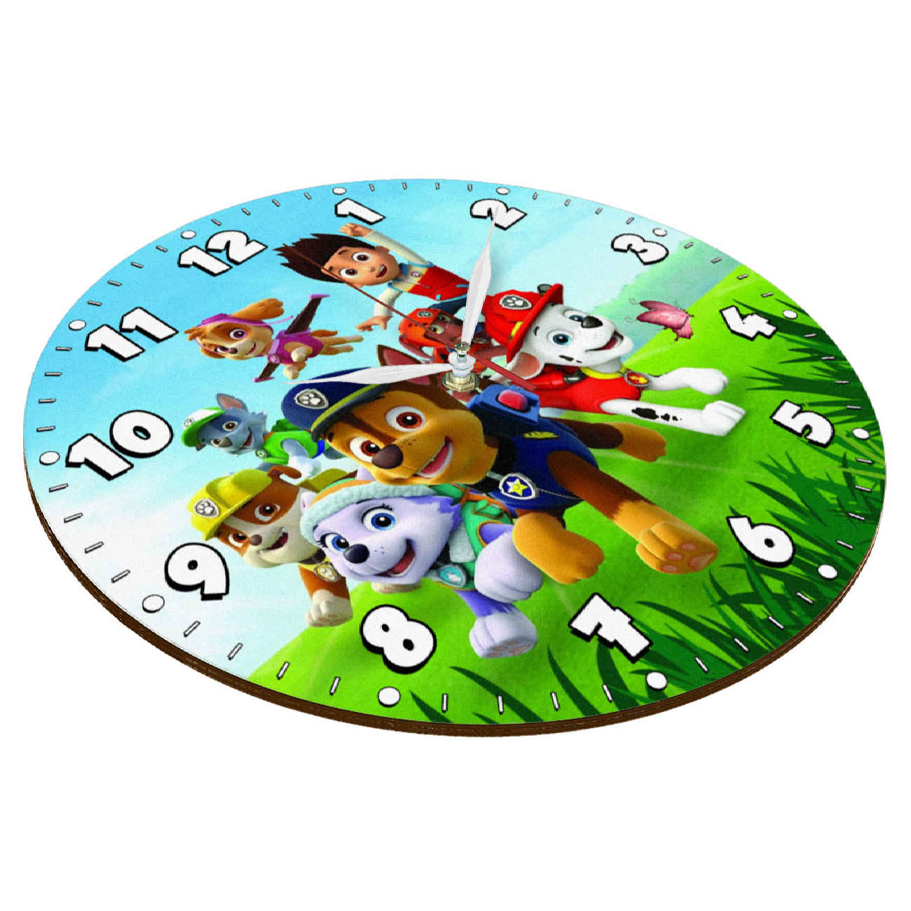 ساعت دیواری چوبی اتاق کودک طرح سگ نگهبان PAW Patrol