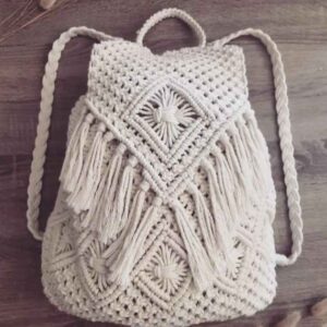 کوله پشتی Boho Macramé دست ساز زنانه مدل Tassel