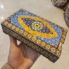 جعبه جواهرات استخوانی دست‌ساز با طرح مینیاتور ایرانی