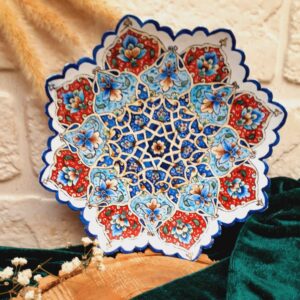 بشقاب مسی تزئینی میناکاری ایرانی، صنایع دستی هنری