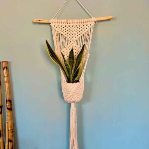 هنر ملیله دوزی دیواری زیبا و تزئینی Macrame با گلدان