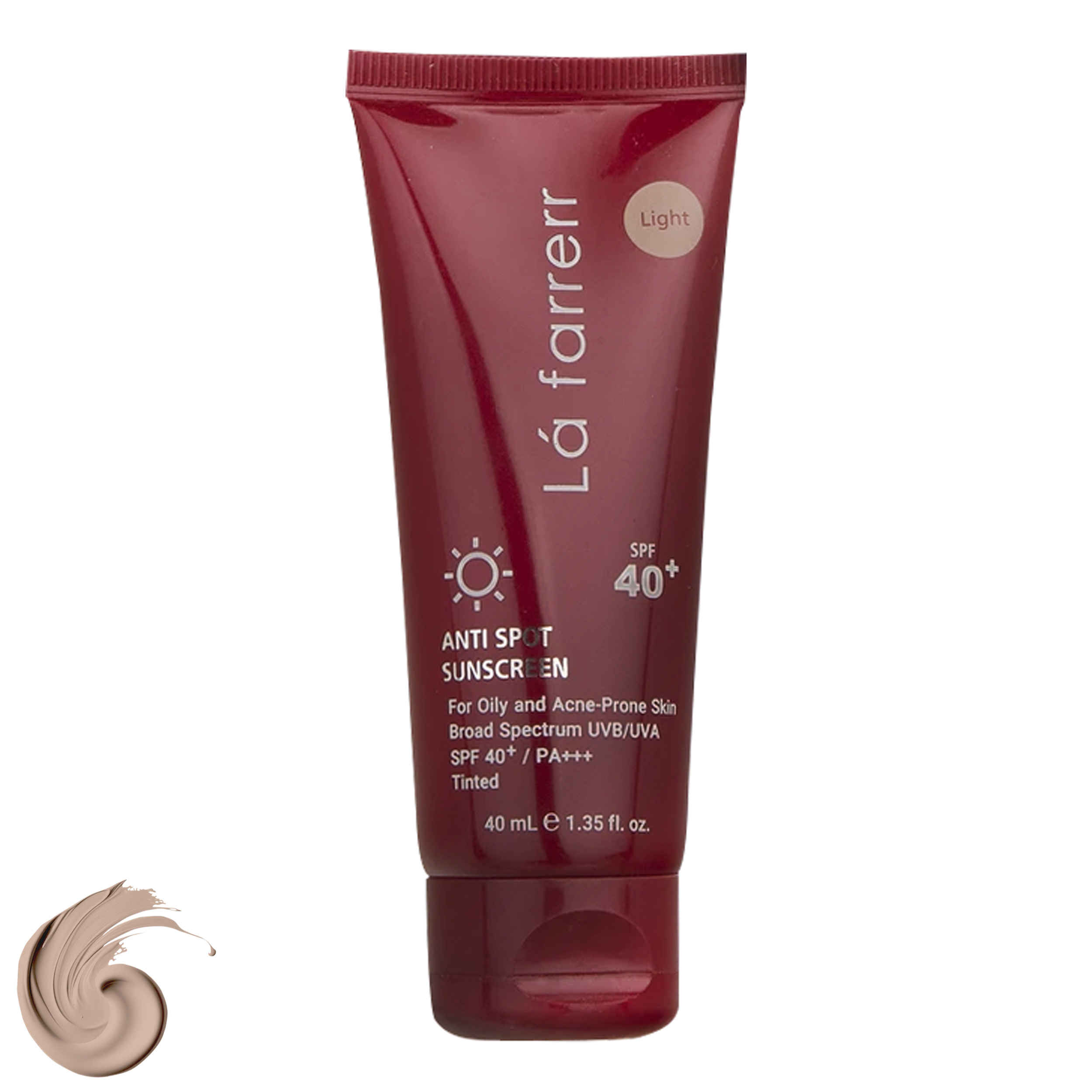 کرم ضد آفتاب رنگی ضد لک لا فارر SPF40 مخصوص پوست چرب و مستعد آکنه، 40 میلی لیتر