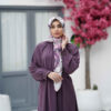 عبای گشاد زنانه با آستین بلند به رنگ ارکیده