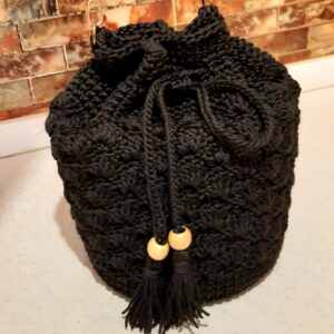 کوله پشتی Macrame دست ساز زنانه به رنگ مشکی