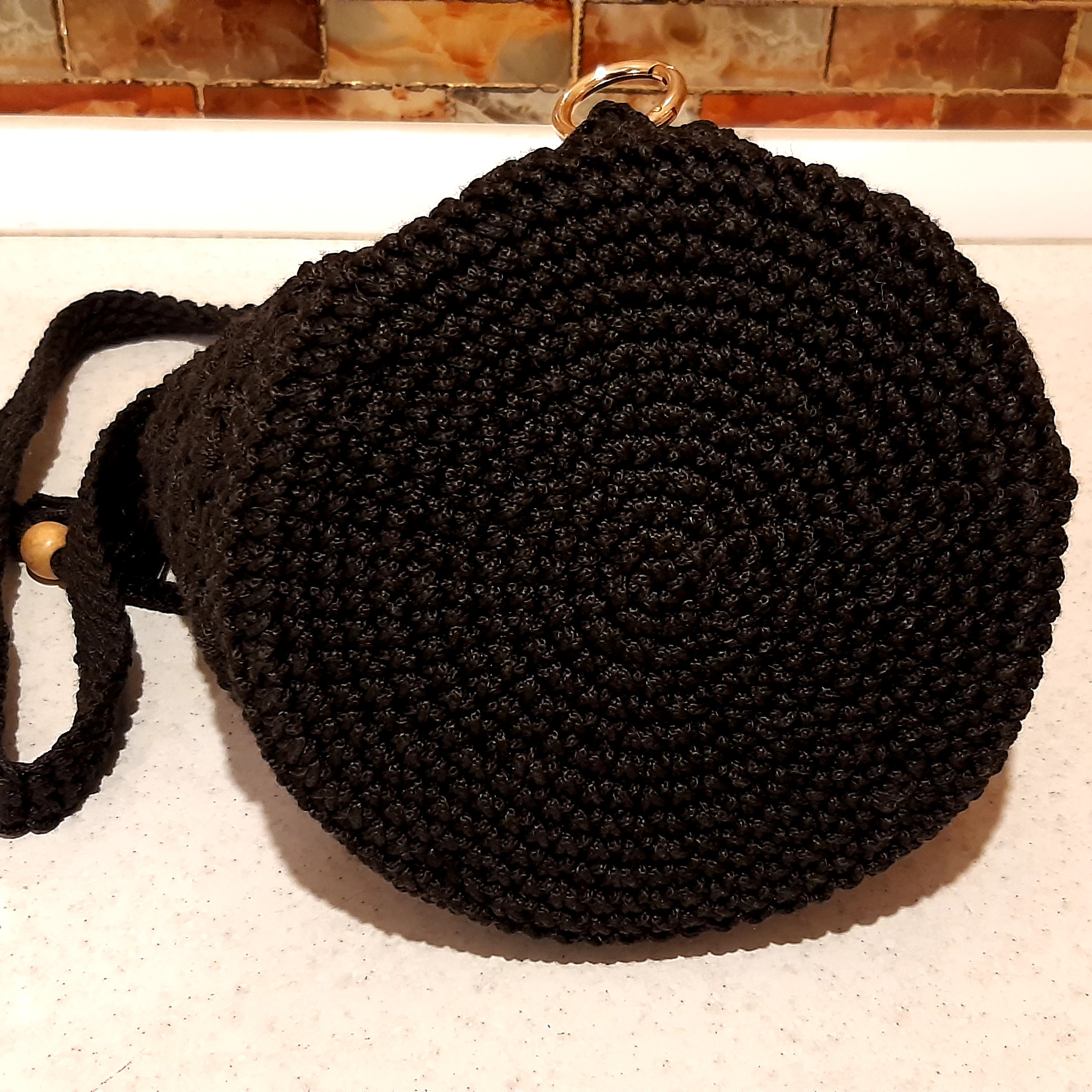 کوله پشتی Macrame دست ساز زنانه به رنگ مشکی