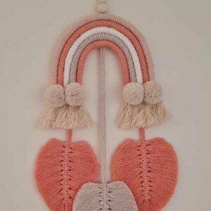 هنر ملیله کاری دیواری Macrame با طرح رنگین کمان