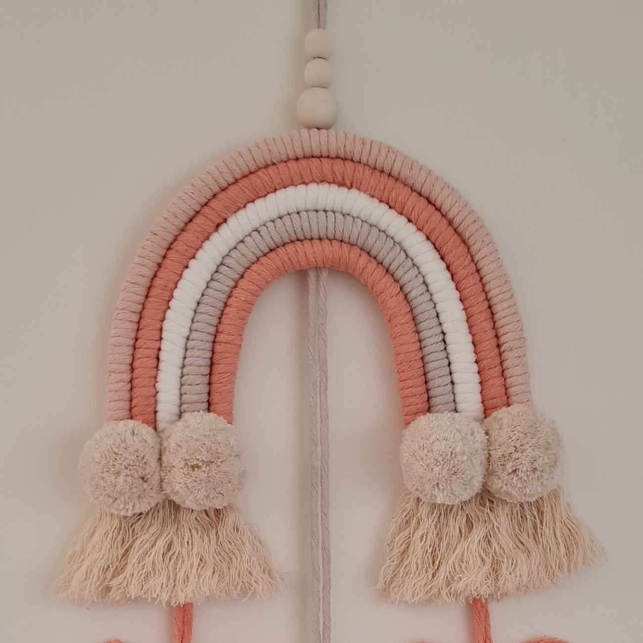 هنر ملیله کاری دیواری Macrame با طرح رنگین کمان