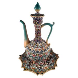 مجموعه گلاب پاش و بشقاب سفالی ایرانی