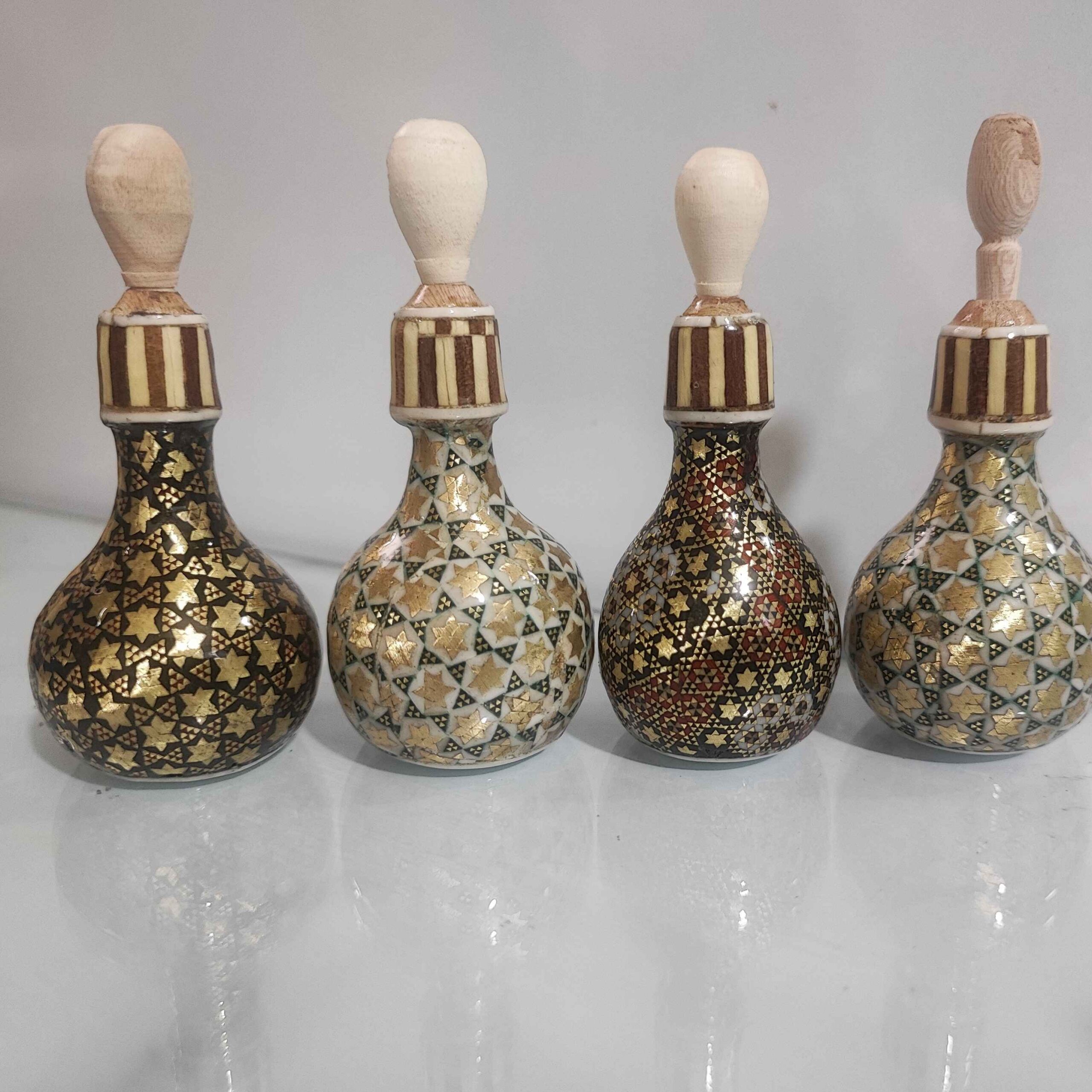 هولدر چوبی ایرانی سورمه دانی سرمه خاتمکاری (x4)