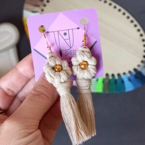 گوشواره شیک Boho Macrame با طرح گل