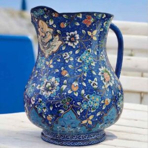 پارچ مسی تزئینی دست ساز با میناکاری ایرانی