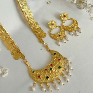 گردنبند برنجی نفیس Mehak به همراه گوشواره