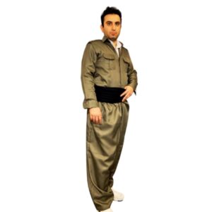 لباس کردی مردانه با پشتون – ملکی برنزی