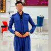 لباس کردی با پشتون برای مردی به رنگ سرمه‌ای