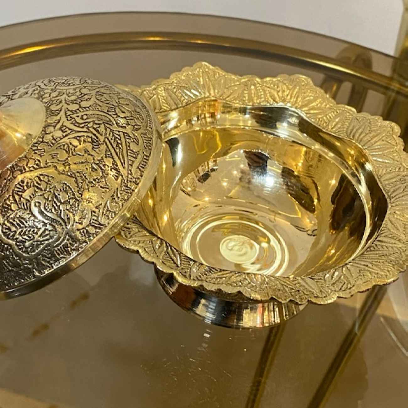 کاسه شکر برنجی لوکس با درب دقیق