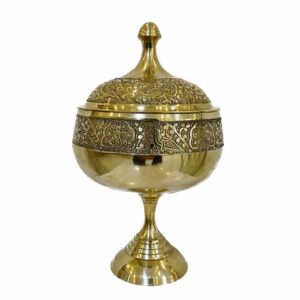 کاسه شکر برنجی لوکس با درب دست ساز