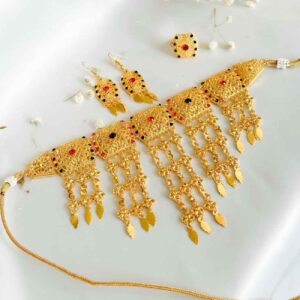 گردنبند برنجی مرتاشا به همراه گوشواره