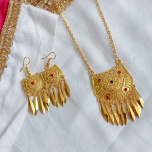 گردنبند برنجی Mehak به همراه گوشواره، ست لوکس و شیک
