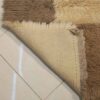 فرش گبه دست‌باف هندسی - طرح چهارخانه، رنگ قهوه‌ای، پشم مخلوط