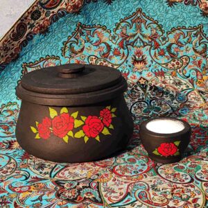دیزی سنگی ایرانی مناسب برای آبگوشت با طرح گل
