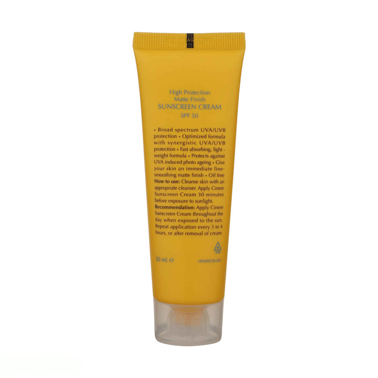 کرم ضد آفتاب سینره مدل Colorless SPF50 با محافظت بالا در برابر اشعه ماوراء بنفش، مناسب پوست‌های خشک و معمولی