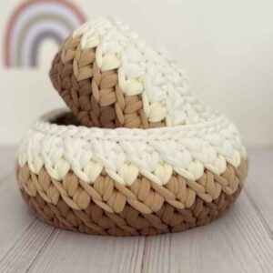 سبد نگهداری قلاببافی – نظمدهنده و مرتبکننده عالی در مجموعه 2 عددی قهوهای