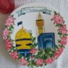 بشقاب سفالی دست‌ساز اسلامی با رنگ اکریلیک - دکور دیواری با الهام از حرم امام رضا (ع)