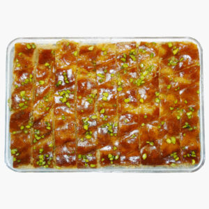 شیرینی ایرانی – باقلوا با مغز بادام و پسته ۷۵۰ گرم، (۲ عدد)