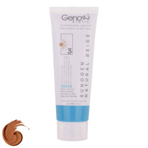 کرم ضد آفتاب مخصوص پوست خشک و معمولی – رنگ بژ طبیعی – ژنوبیوتیک SPF50 رنگی (بسته 2 عددی)