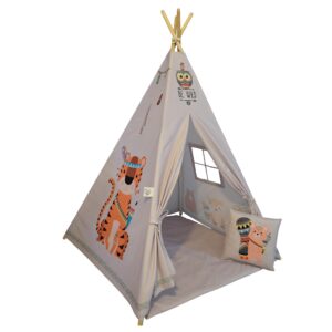 چادر بازی مدل Teepee برای کودکان با طرح حیوانات و کوسن