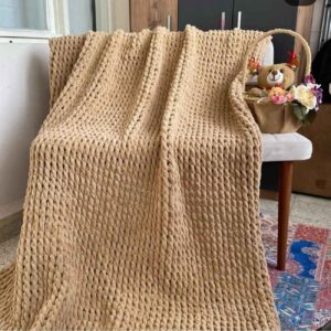 روتختی بافتنی جذاب – نرم، گرم و شیک برای اتاق نشیمن