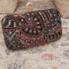کیف دستی رسمی مخمل دوزی شده با طرح هندسی