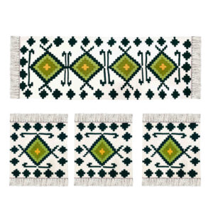 رومیزی گلدوزی شده دست‌ساز – ترکیبی بی‌نظیر از سبک و کارایی، مجموعه ۴ عددی