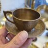 سرویس فنجان و نعلبکی برنجی طرح میناکاری (6 عددی)