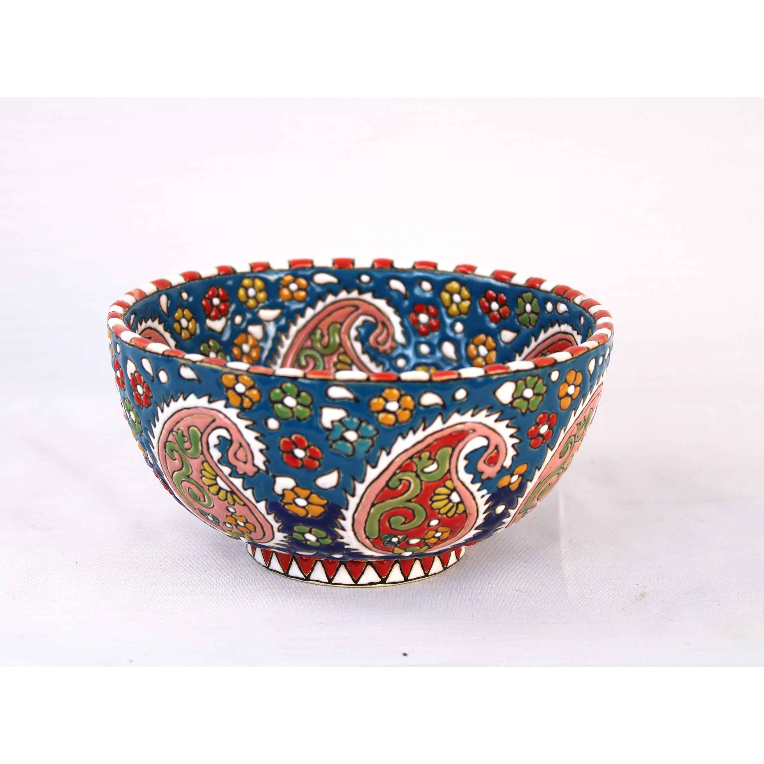 کاسه تزئینی سفالی هنری صنایع دستی ایرانی – مناسب برای هدیه (مجموعه ۳ عددی)