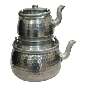 قوری فلزی دوتایی ایرانی بادوام برای دم کردن چای مرغوب